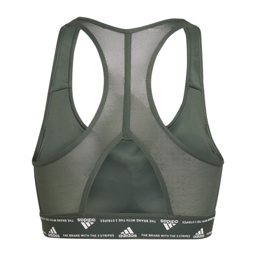 adidas Powerreact Training Medium-Support Bra Womens Medium Impact Sports Green Oxide