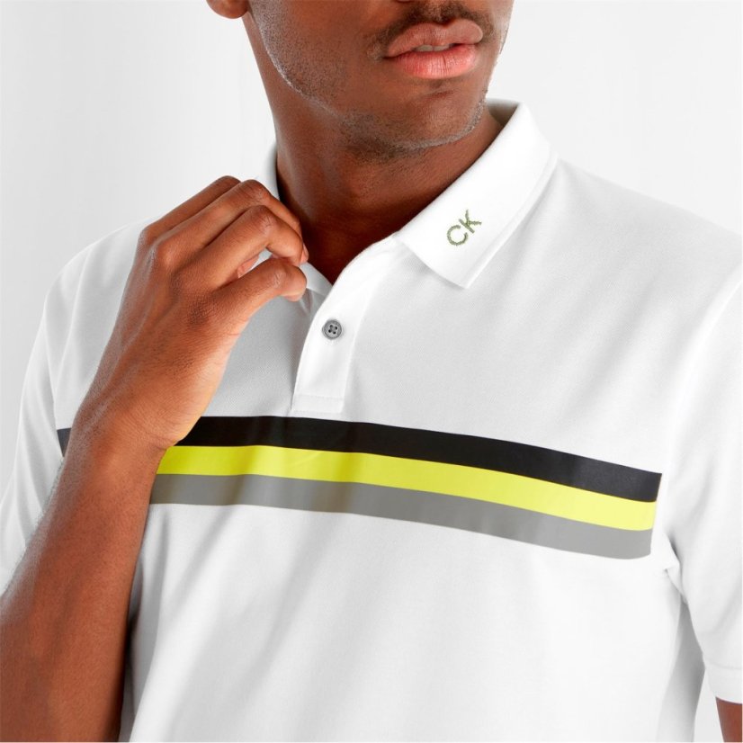 Calvin Klein Golf G Parker Polo Sn33 Wht/Yellow