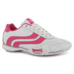 Lonsdale Camden Trainers Ladies White/Cerise