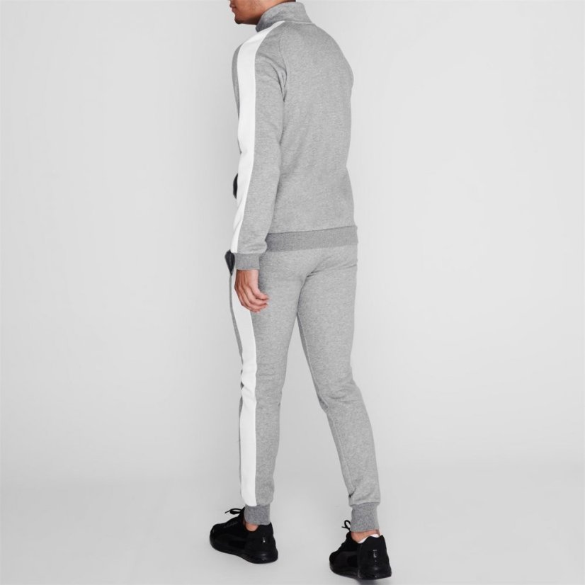 Puma Clean Fleece Tracksuit Mens Grey/White