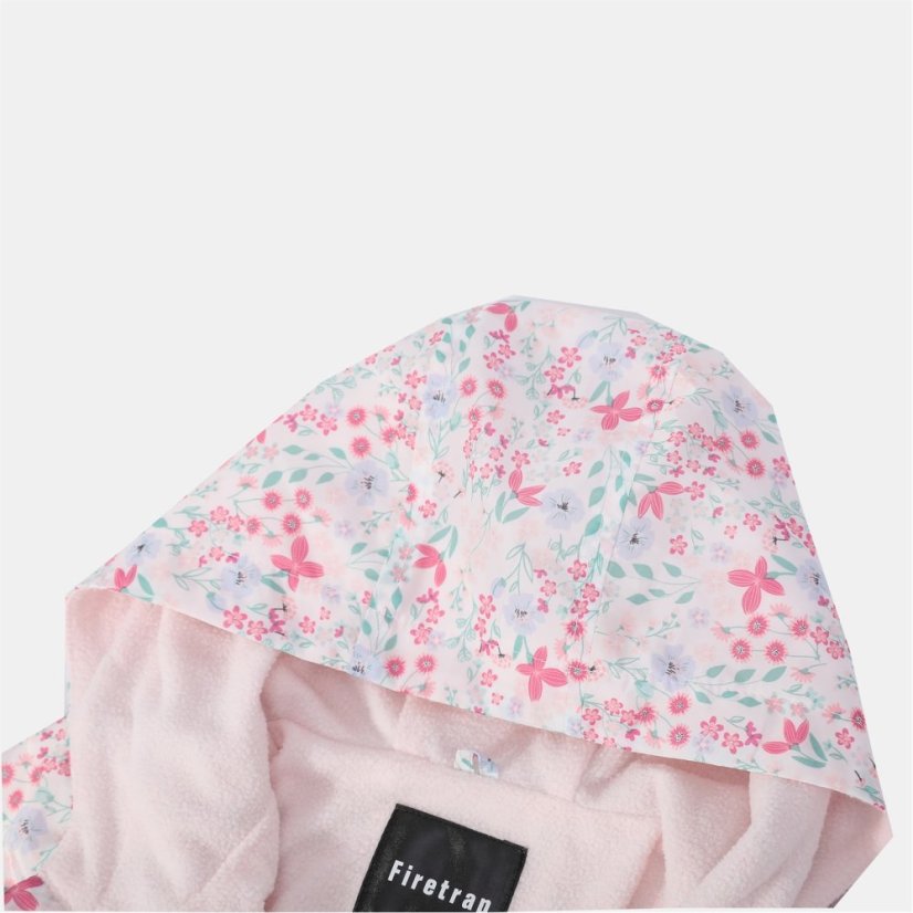 Firetrap Kids Enchanted Blossom Pink Floral Hooded Long Sleeve Anorak Pastel Pink