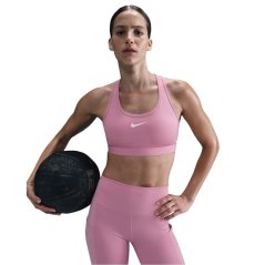 Nike Swoosh Women's Medium-Support 1-Piece Pad Sports Bra Pink/White