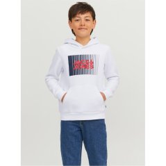 Jack and Jones Kids' Play Logo Hoodie White