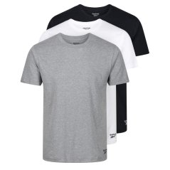 Reebok Mens 3 Pack T Shirts Santo Black/Whit/Grey