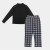 Howick Men's 3 Button Cotton Long Sleeve Pyjama Sets Charcoal Check