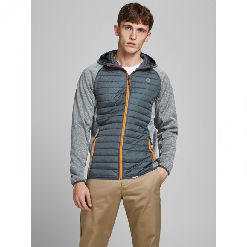 Jack and Jones Quilted Puffer Jacket Grey Melange