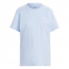adidas 3 Stripe T-Shirt Blue Dawn