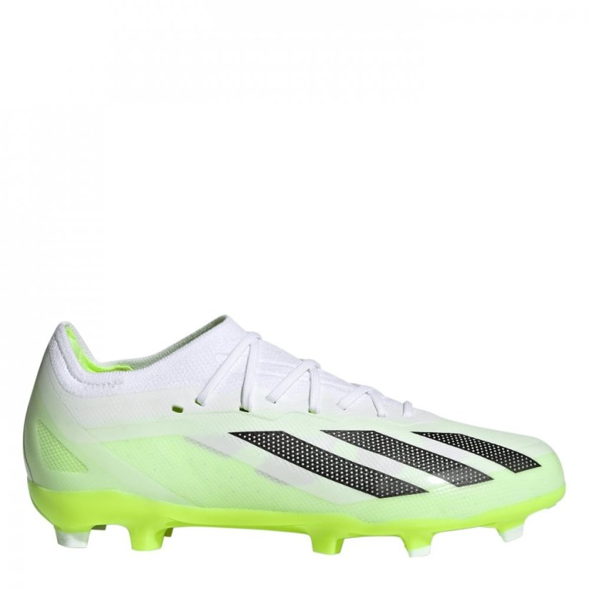 adidas X Crazyfast Elite Childrens Firm Ground Football Boots Wht/Blk/Lemon