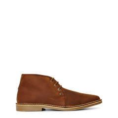 Original Penguin Men's Legal Leather Crazy Horse Desert Boots Brown
