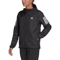 adidas the Run Hooded Running Windbreaker Womens Black