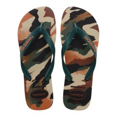 Havaianas Brasil Logo Flip Flops Khaki Camo