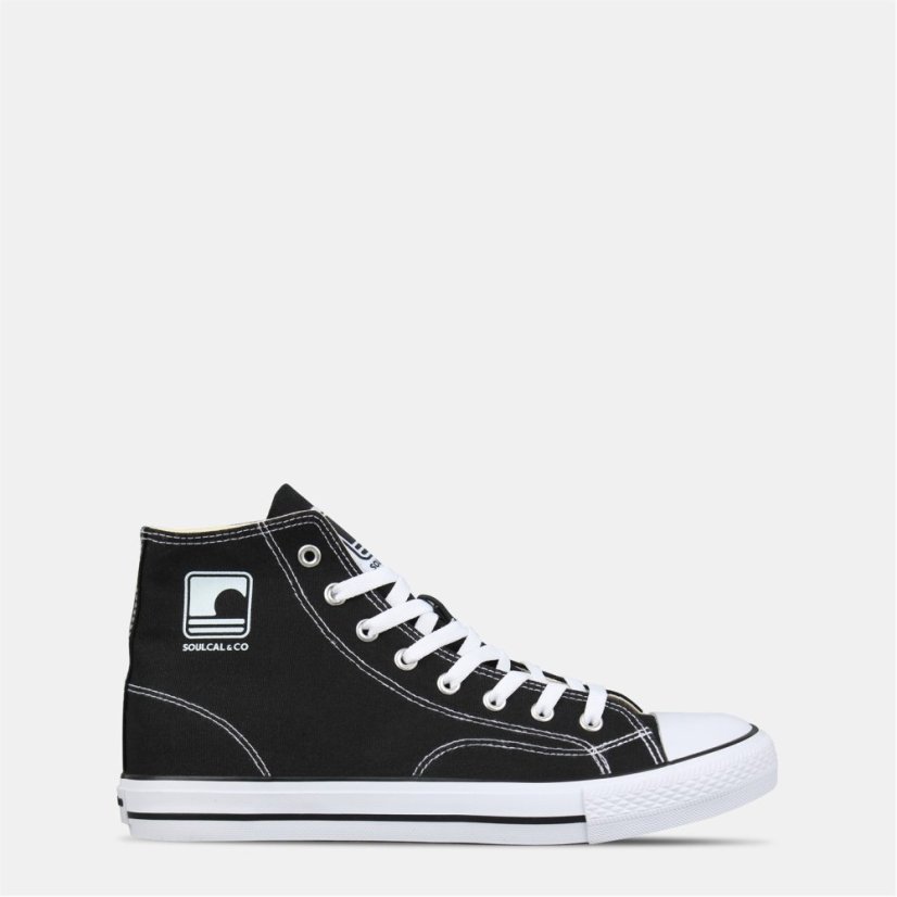 SoulCal Canvas High Trainers Mens Black/White