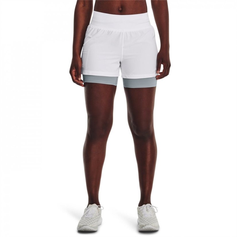 Under Armour Run Stamina 2-in-1 Shorts White/Reflect