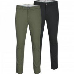 Jack and Jones 2-Pack Marco Chino Trouser Mens Black/Olive