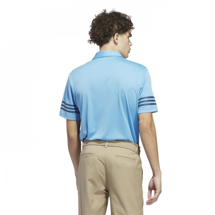 adidas 3 Stripe pánske polo tričko Semi Blue Burst - Veľkosť: XL