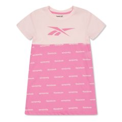 Reebok Kids' All Over Print Block T-Shirt Dress Aurora Pink