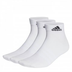 adidas Thin and Light 3pk Ankle Socks Juniors White/Black