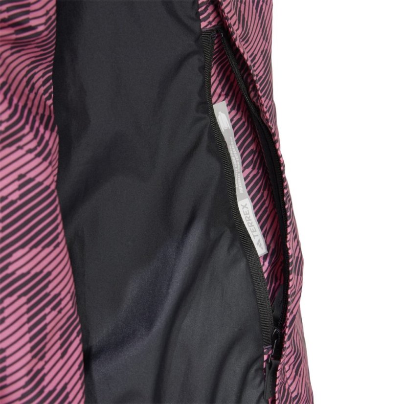adidas Women's Terrex Trail Water-Resistant Long Sleeve Performance Running Jacket Pink/Black