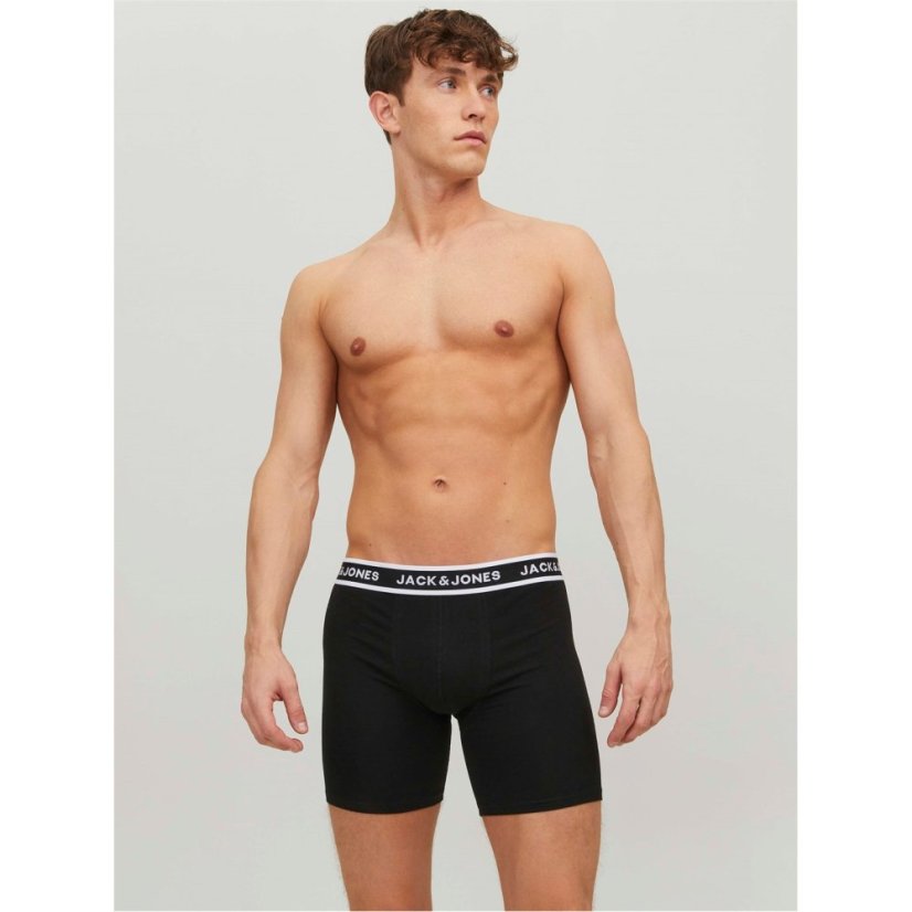 Jack and Jones Jack 3-pack Solid Boxer Briefs Plus Size Mens Black