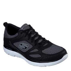 Skechers Qtr Cut-Out Lace-Up Jogger W Memory Runners Mens Black/White