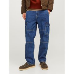 Jack and Jones Men's Eddie Wide Leg Jeans Blue Denim