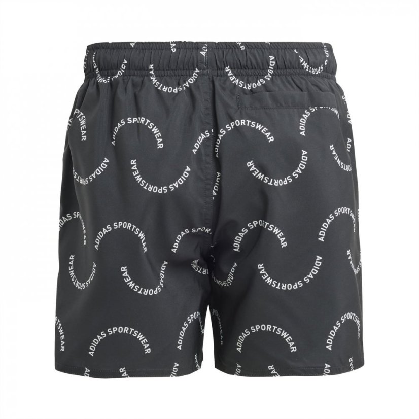 adidas Sportswear Wave Print CLX Swim Shorts Junior Black/White