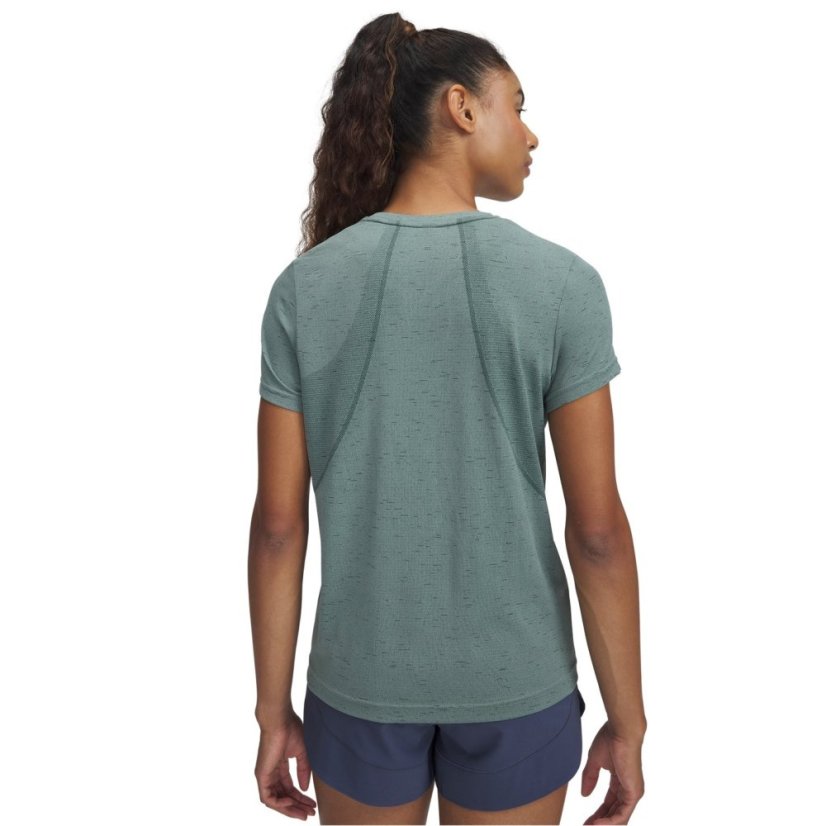 Under Armour Women's Vanish Seamless Short-Sleeve Performance Gym Top Green/White