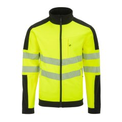 Dunlop Hi Vis Softshell Jacket Mens Yellow/Black
