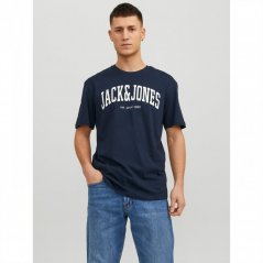 Jack and Jones Josh Short Sleeve Crew Neck T-Shirt Navy Blazer