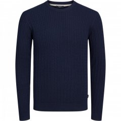 Jack and Jones Cable Knit Sweater Maritime Blue