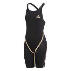 adidas Adizero Closed-Back Swimsuit Womens Black/Goldmt