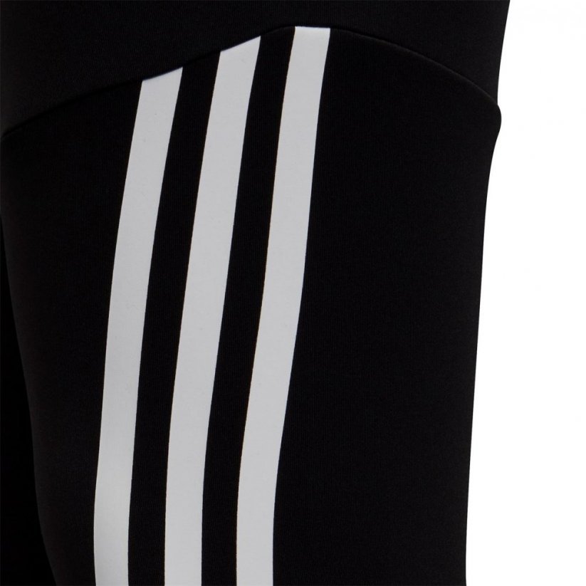 adidas 3 Stripe Training Tights Junior Girls Black/ White