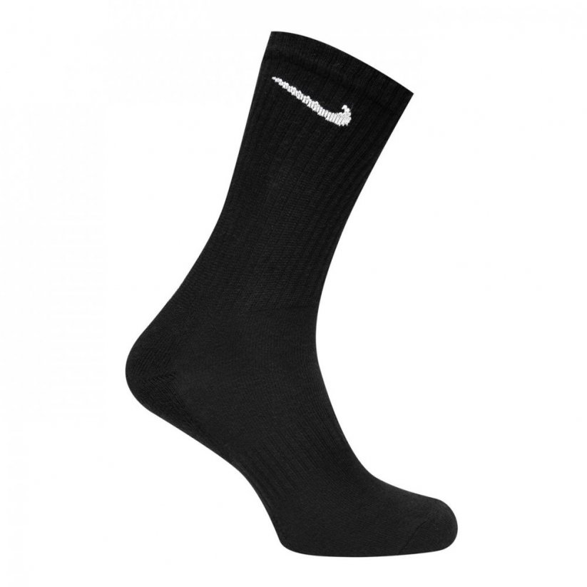 Nike Everyday 3 Pack Cotton Cushioned Crew Socks Mens Black/White