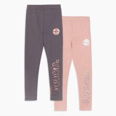 Bench Girls Pack of 2 Marl Pink/Charocal Leggings Multi