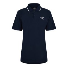 Umbro Logo Short Sleeve Polo Shirt Unisex Adults Navy White