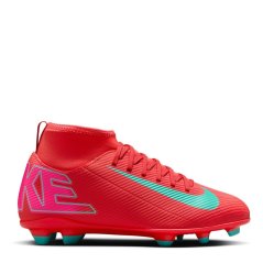 Nike Mercurial Superfly 10 Junior Firm Ground Football Boots Red/Green