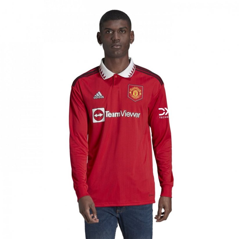 adidas Manchester United FC Home Long Sleeve Shirt 2022/2023 Mens Red