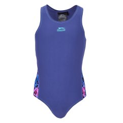 Slazenger Splice Racerback Swimsuit Junior Girls Navy