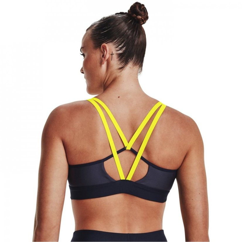 Under Armour Armour Ua Infinity Low Strappy Sports Bra Impact Womens Navy