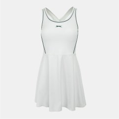 Slazenger Flared T Dress White/Forest Gr