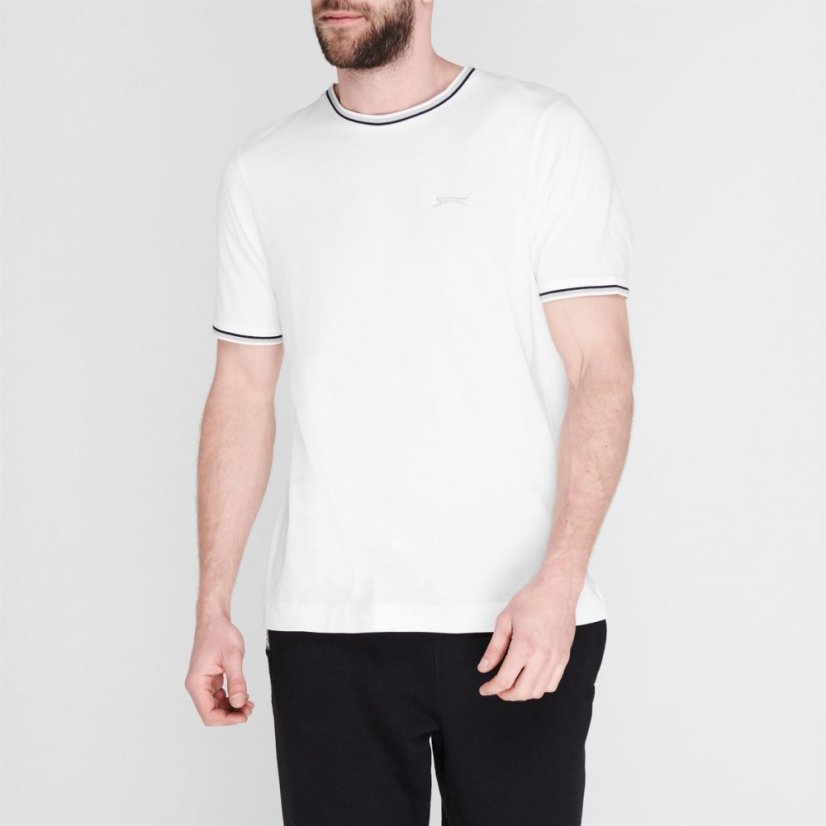 Slazenger Tipped T Shirt Mens White