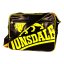 Lonsdale 2 Stripe Large Logo Flight Bag Black/Yellow