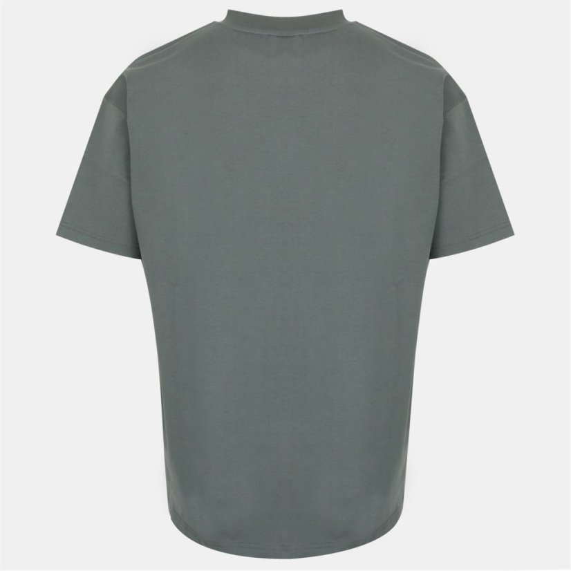 Everlast Men's Flocked Cotton Short Sleeve Crew Neck T-Shirt Khaki