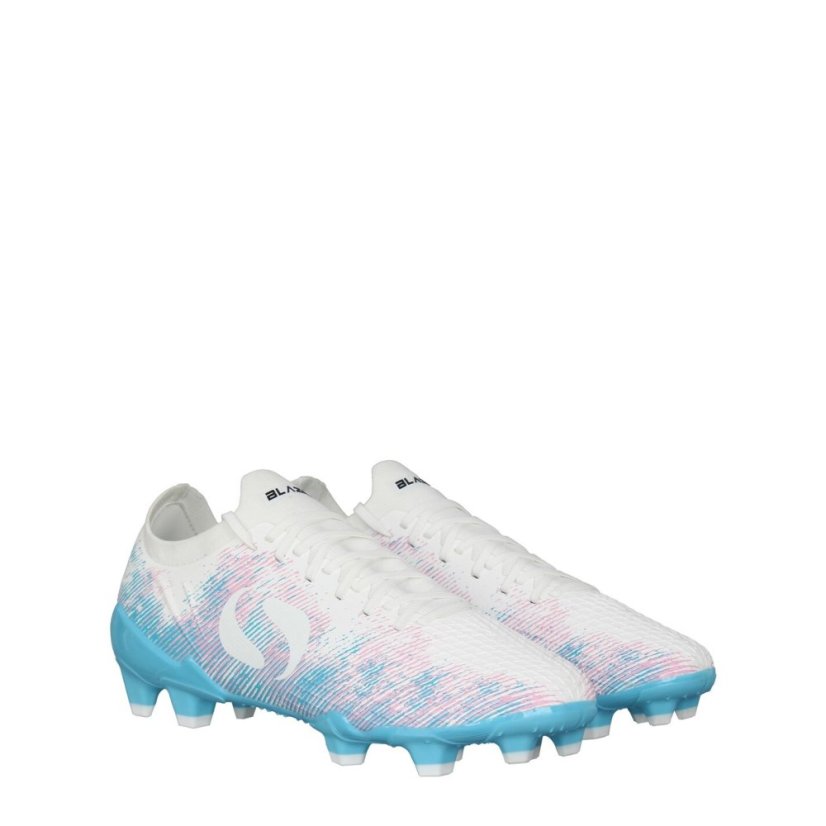 Sondico Blaze Junior FG Football Boots White/Pink/Blue