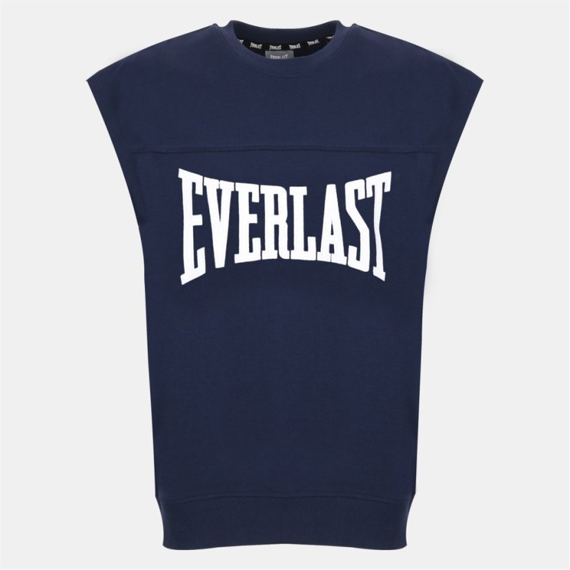 Everlast Men's Cotton Sleeveless Oversized Fit Crew Sweatshirt Navy