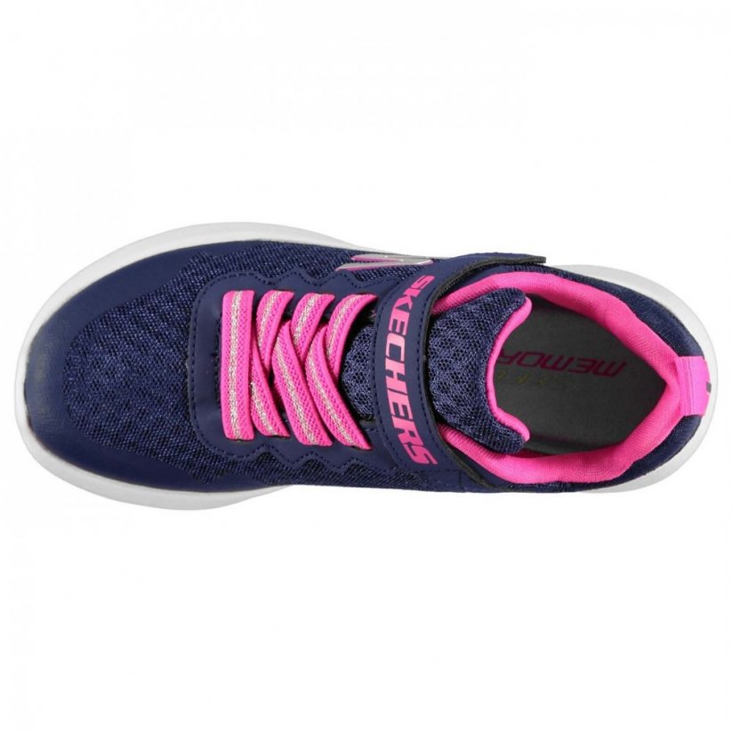 Skechers Dynamight Memory Foam Child Girls Trainers Navy/Pink
