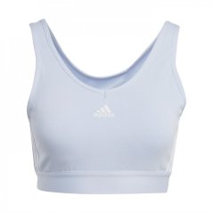 adidas 3-Stripes Crop Top With Removable Pads Blue Dawn