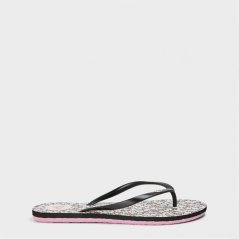 Roxy Women's By the Sea Flip Flops Black/White Prt