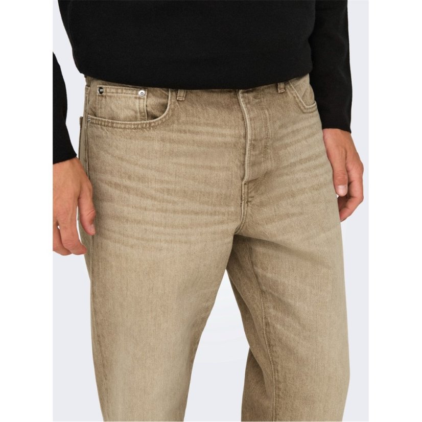 Only Men's Straight Leg Jeans Beige