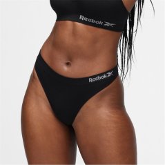 Reebok 3 Pack Womens Thongs Kali Black